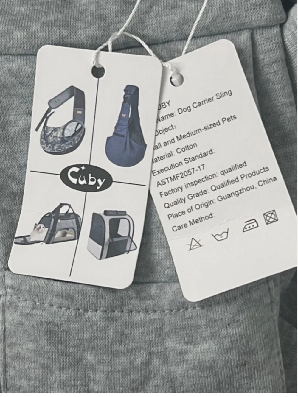 Cuby Dog & Cat Sling Carrier Hands Free Reversible Gray Black & White New